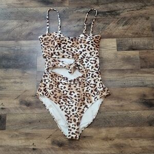 Aerie One Piece Multi-wear Animal Print Swimsuit Size Large